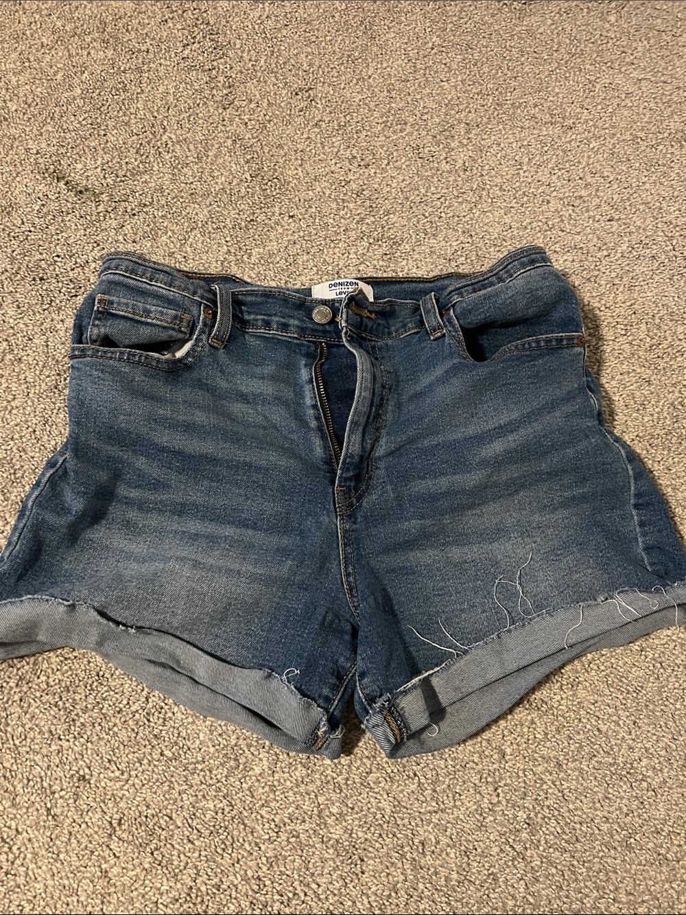Denizen from Levi's Rolled Hem Dark Blue Denim Shorts